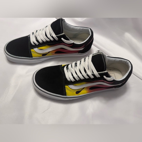 Vans Other - Vans Black and Yellow Flame Sneakers